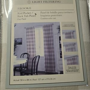 Brooke Oat Plaid Light Filtering Curtain Panel